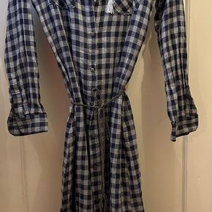 White Crow western dress, braided belt, side vents